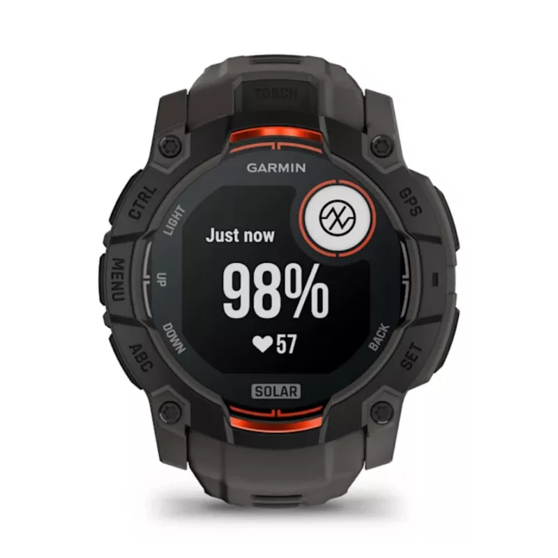 Garmin Instinct 3 Solar GPS Smartwatch 1.3 inch MIP 176x176 Touchscreen Black