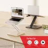 Maclean desk stand for monitor or laptop, gas spring, for standing and sitting work, black, MC-493