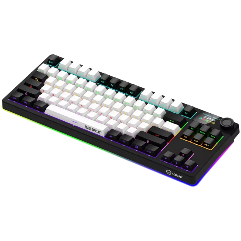 LORGAR KBP70TKLW, Wireless TKL Mechanical Gaming Keyboard Pro, Black/red, EN layout