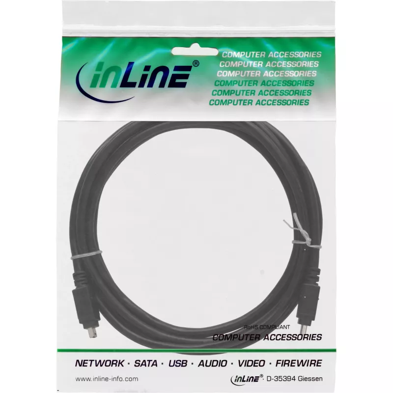 InLine FireWire 400 1394 Cable 4 Pin male / male 3m