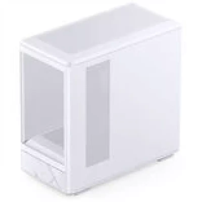 Jonsbo D200 white mATX mid-tower case with tempered glass and Mini Temp display