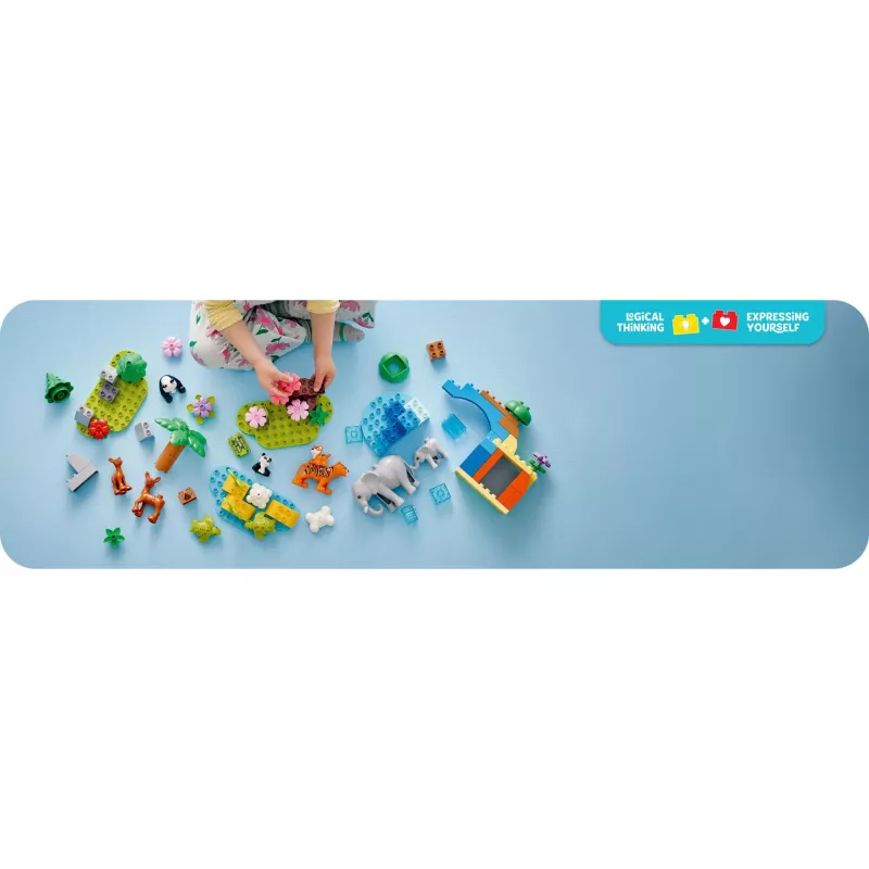 Toy set LEGO DUPLO Town Wild Animal Families 3-in-1 10446 — 92 pieces, ages 2+, 200×220×340 mm