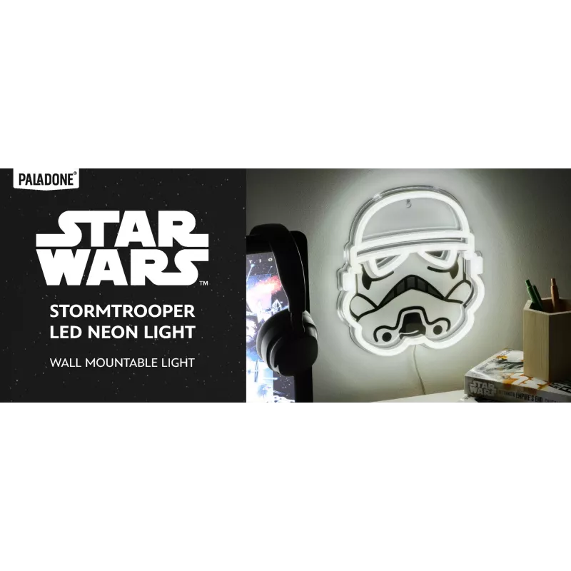 Wall-mountable LED neon light Paladone Stormtrooper model PP14595SWVN, decorative Star Wars lighting