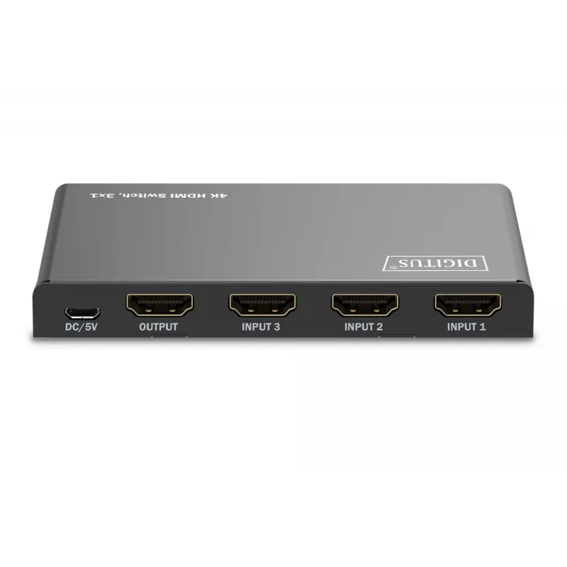 Digitus 4K HDMI Switch 3x1 Metal Black 18 Gbit/s