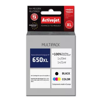 Activejet AH-M650RX Ink (replacement for HP 650 CZ101AE/CZ102AE; Premium; 1 x 20 ml, 1 x 21 ml; 1110 pages, black, color)
