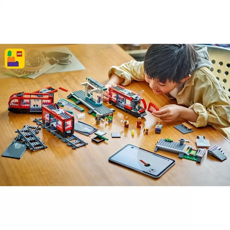 LEGO City city tram and station role play building set for children with toy Tram gift for boys and girls from 7 years who love vehicles
