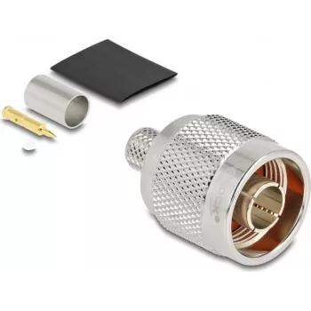 Connector DELOCK N connector for crimping LMR300 with heat shrink tubing