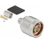 Connector DELOCK N connector for crimping LMR300 with heat shrink tubing