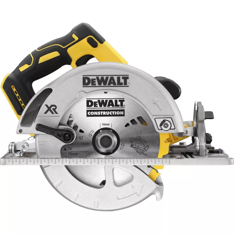 Circular saw DeWALT DCS572NT — 18 V Li‑Ion, brushless, 184 mm blade, 58 mm depth (90°), 57° bevel