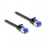 Network Cable DeLOCK RJ45 Flat Patch Cable plug to plug Cat.6A 0.25 m black
