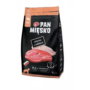 Dry dog food Pan Miesko Veal with Turkey XS 9 kg — Small Breed Adult Kibble, 30% Protein, 20% Fat