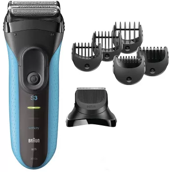 Electric shaver BRAUN Series 3 3010 BT — cordless foil shaver, black/blue