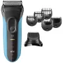 Electric shaver BRAUN Series 3 3010 BT — cordless foil shaver, black/blue