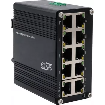 Network switch Exsys EX-62025 10-port 10/100/1000 Mbps, 12–48 VDC power