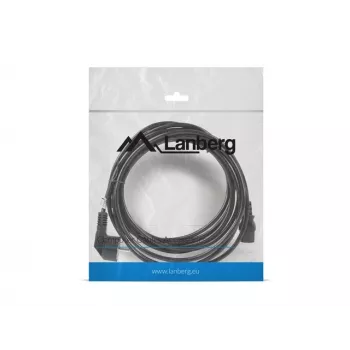Power cable LANBERG CA-C13C-11CC-0050-BK — 5 m, C13 coupler to CEE7/7, angled C13