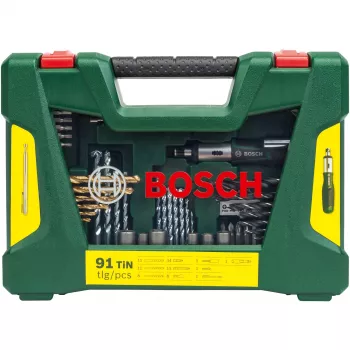 V-Line TIN Drill Bit- / Bit-Set, 91-piece, Drill Bit- & Bit-Set (Green)