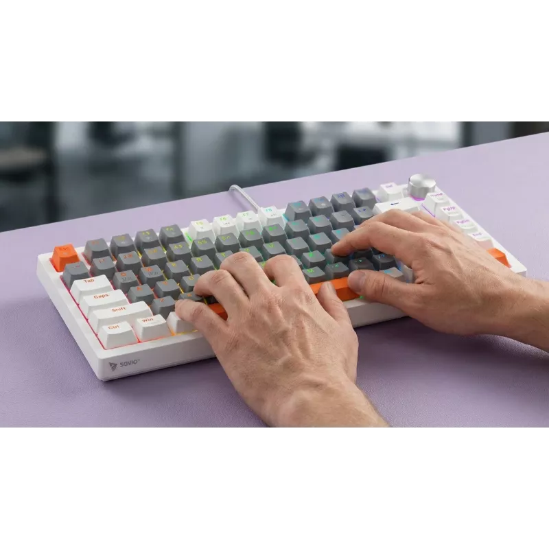 Savio ASTRAL WHITE JADE 3 COLOURS keyboard Gaming USB QWERTY US International