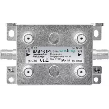 axing BAB 4-01P - Kabelsplitter - 5 - 1218 MHz - Grey - A - F - 93 mm
