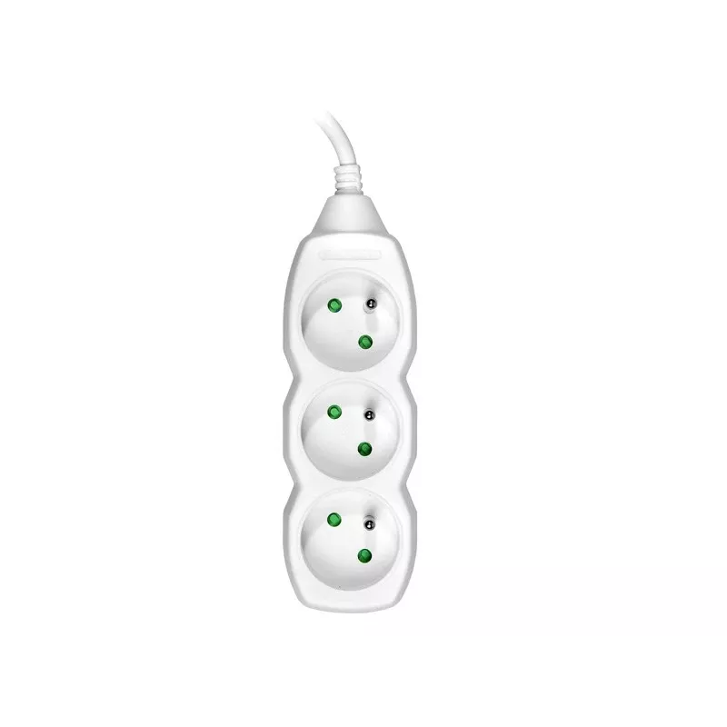 Tracer PowerCord Extension Lead, 3 Sockets, 3m, White