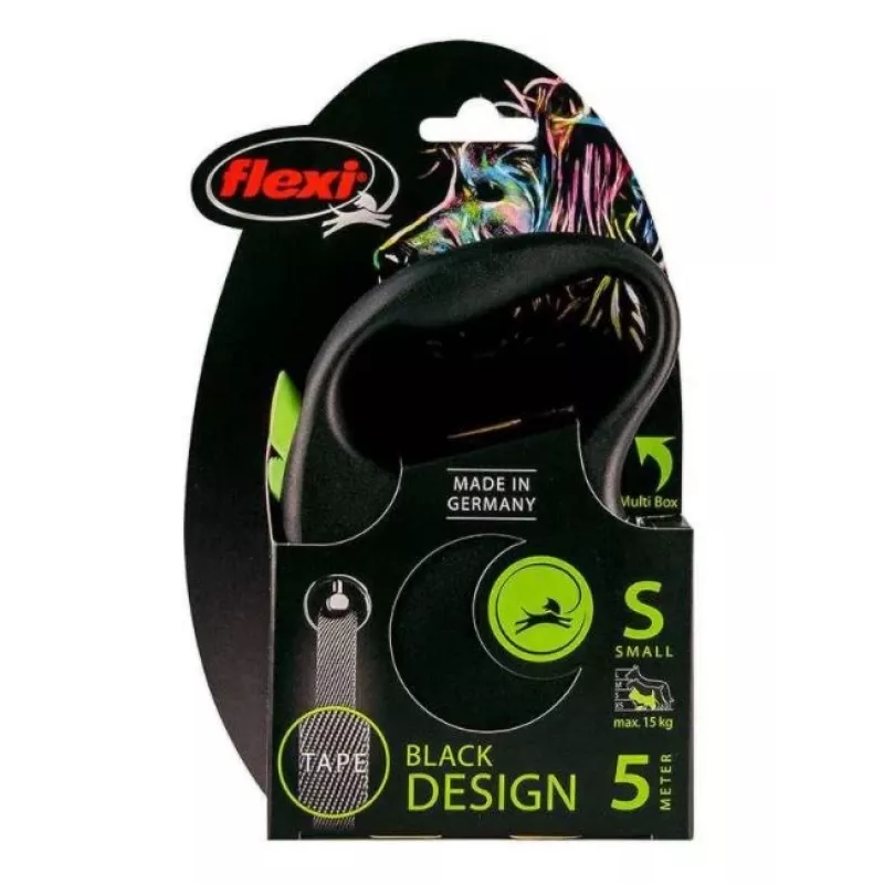 FLEXI Black Design S - retractable leash - 5 m