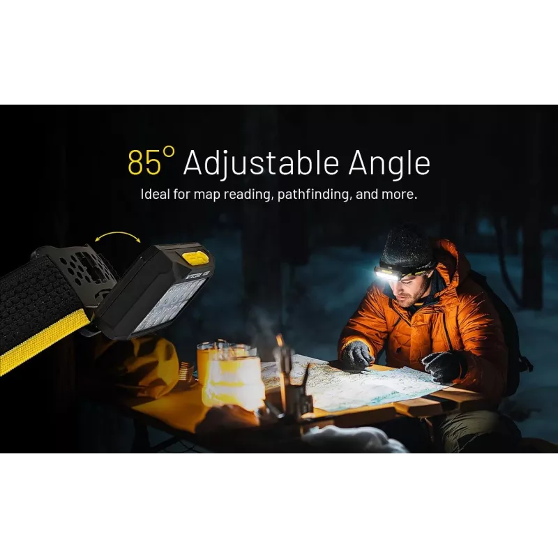Headband flashlight Nitecore HU2000, 10 LEDs, USB-rechargeable lithium-ion, aluminum+polycarbonate, IP68 waterproof
