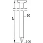 Nails BeA R20 round head 3.1×80 mm smooth strip, black, pack of 3000