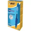 Ballpoint pen BIC 829158 — clip-on retractable, blue ink, transparent barrel, pack of 12