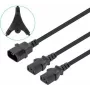 Manhattan Power Cord/Cable Y-Splitter, C14 Male to 2x C13 Female (kettle lead), Monitor to CPU, 1.8m, 10A, Black, Powers two devices from one PDU, Lead, Lifetime Warranty