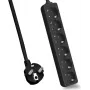 Power strip helos CLASSIC 6-socket black 3.0 m cable