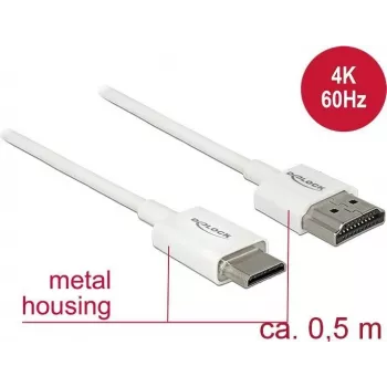 HDMI Cable DeLOCK 85141 0.5m HDMI Type A Type C White