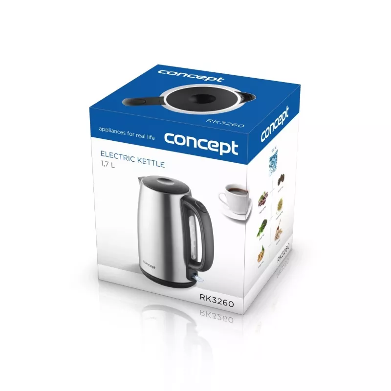 Electric kettle Concept Solution RK3260 — 1.7 L, 2200 W, stainless steel, cordless