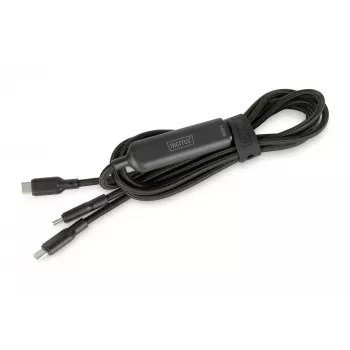 DIGITUS USB-C 2in1 charging cable 140W, USB-C to 2×USB-C, 1.8 m, USB 2.0, black