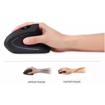 Perixx PERIMICE-713 L , ergonomic vertical mouse for left-handers, black