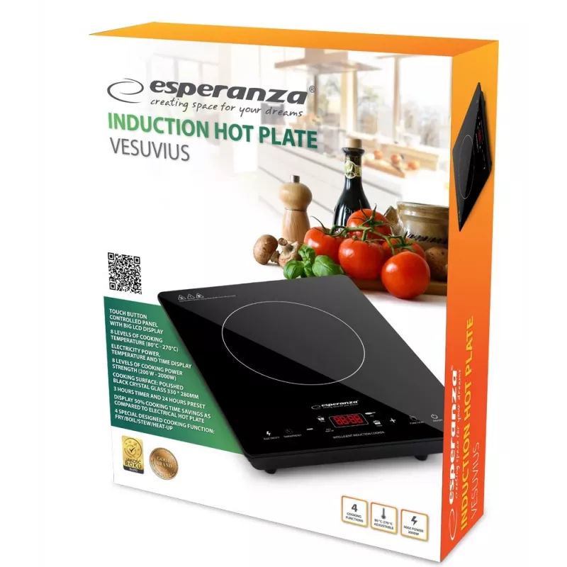 Esperanza EKH009 Hob Black Flat Surface 28 cm Induction Hob 1 Fornello(i)