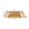 Cutlery drawer organiser GreenBlue GB379 bamboo insert with compartments, natural finish