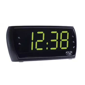 Clock radio Adler AD 1121 — clock radio, FM/AM tuner, LED display, battery backup, black