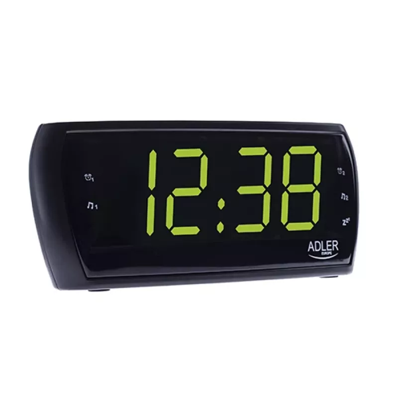 Clock radio Adler AD 1121 — clock radio, FM/AM tuner, LED display, battery backup, black