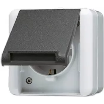 Socket outlet CEE 7/3 Jung 820 W — IP44 thermoplastic housing, 250 V 16 A, black/white