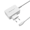 Power adapter QOLTEC 51039 65W AC-to-DC 220–240V 20.3V/3.25A Type C white, 1.7 m cable