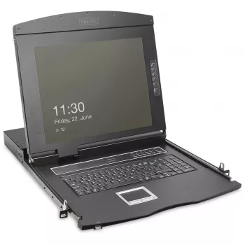 Digitus 19 inch HD LCD KVM Console 16-Port HDMI Swiss Keyboard