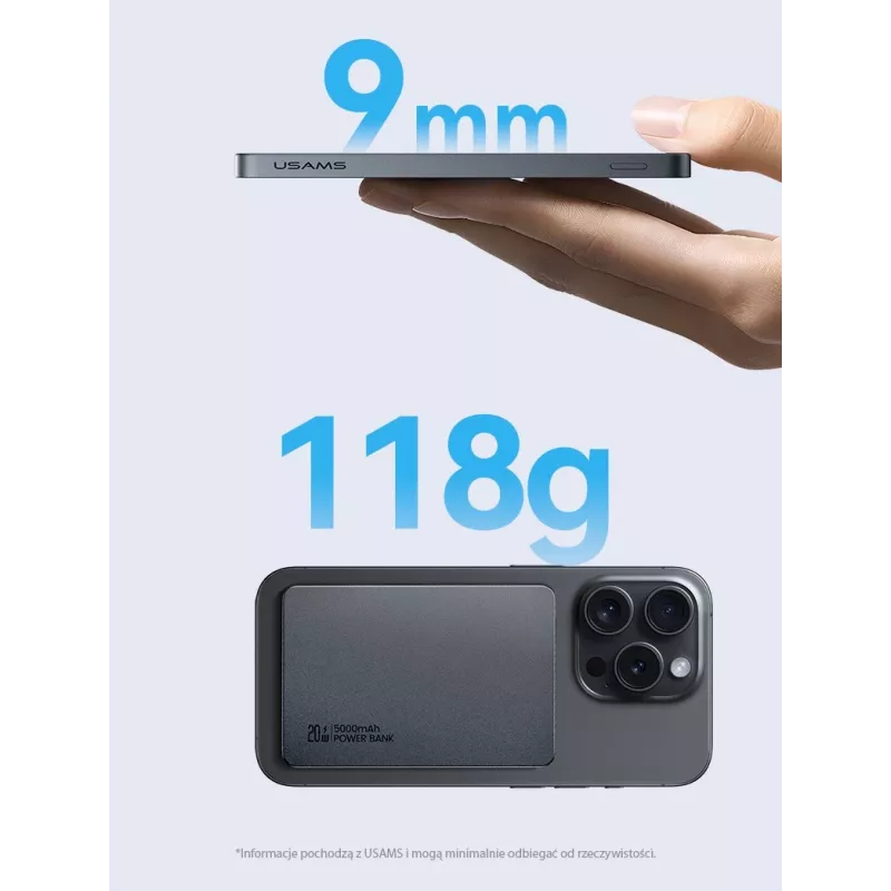 PowerBank 5000mAh 20W Induction MagSafe titan