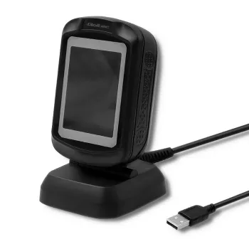 Fixed 1D/2D barcode reader QOLTEC 50864, LED sensor, USB wired, black, 145×85×80 mm