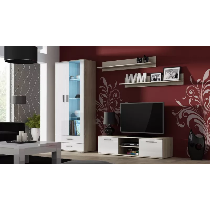 Cama TV stand SOHO 140 sonoma oak/white gloss