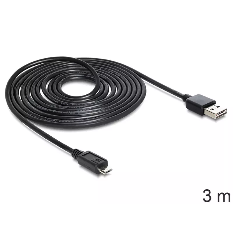 USB Cable DeLOCK EASY-USB 2.0-A - USB 2.0 micro-B 3m