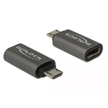 DeLOCK - USB-Adapter - USB-C (W) to Micro-USB Type B (M) - USB 3,1 Gen 1 - 2,8 cm - Anthracite (65927)
