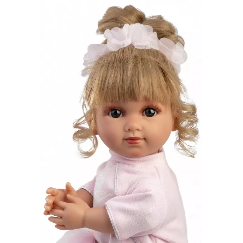 Baby doll Llorens Elena Ballerina height 35 mm fabric and vinyl beige pink white recommended 3+