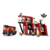 Construction Toy LEGO City Fire Station with Turntable Ladder Vehicle 60414 — 843 pieces, 5 minifigures, 220×320×140 mm