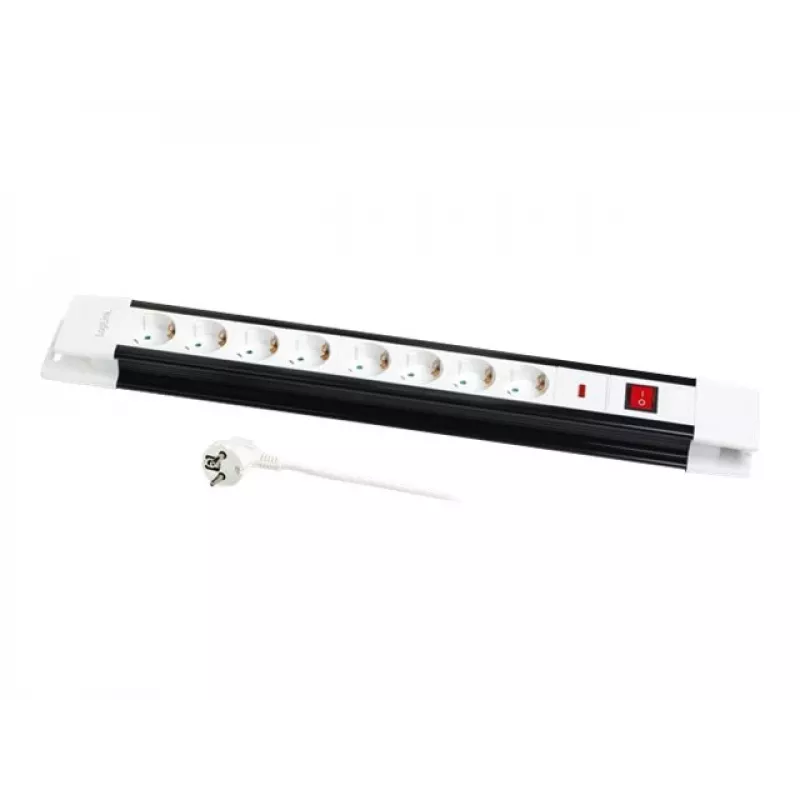 Power Extension LogiLink LPS207 3m 8 AC Outlets Black White