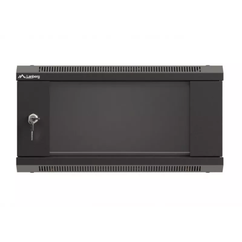 Wall-mounted rack cabinet LANBERG WF03-5304-10B 19 inch 4U black, glass door