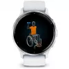 Smartwatch GARMIN Venu 3 — 1.4 inch AMOLED, 45 mm case, GPS, Wi‑Fi, 8 GB, Silver/White, silicone band